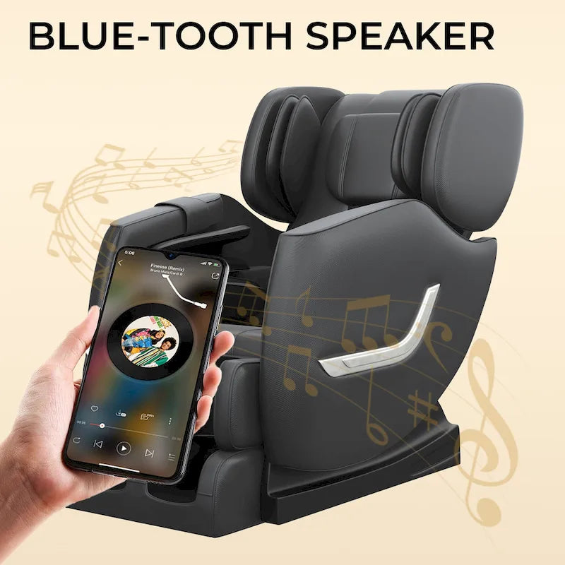 Full Body Massage Chair with Zero Gravity, Bluetooth Speaker & Foot Roller