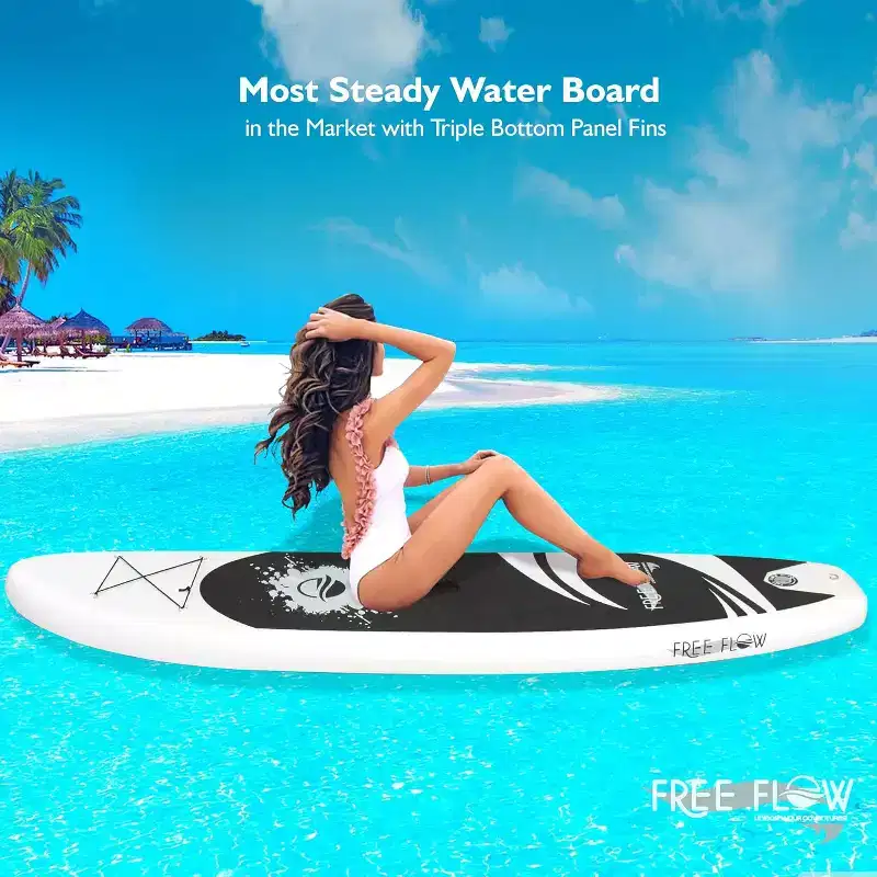 SereneLife 10'6 Inflatable Stand-Up Paddle-Board (SUP) with Paddle & Accessories