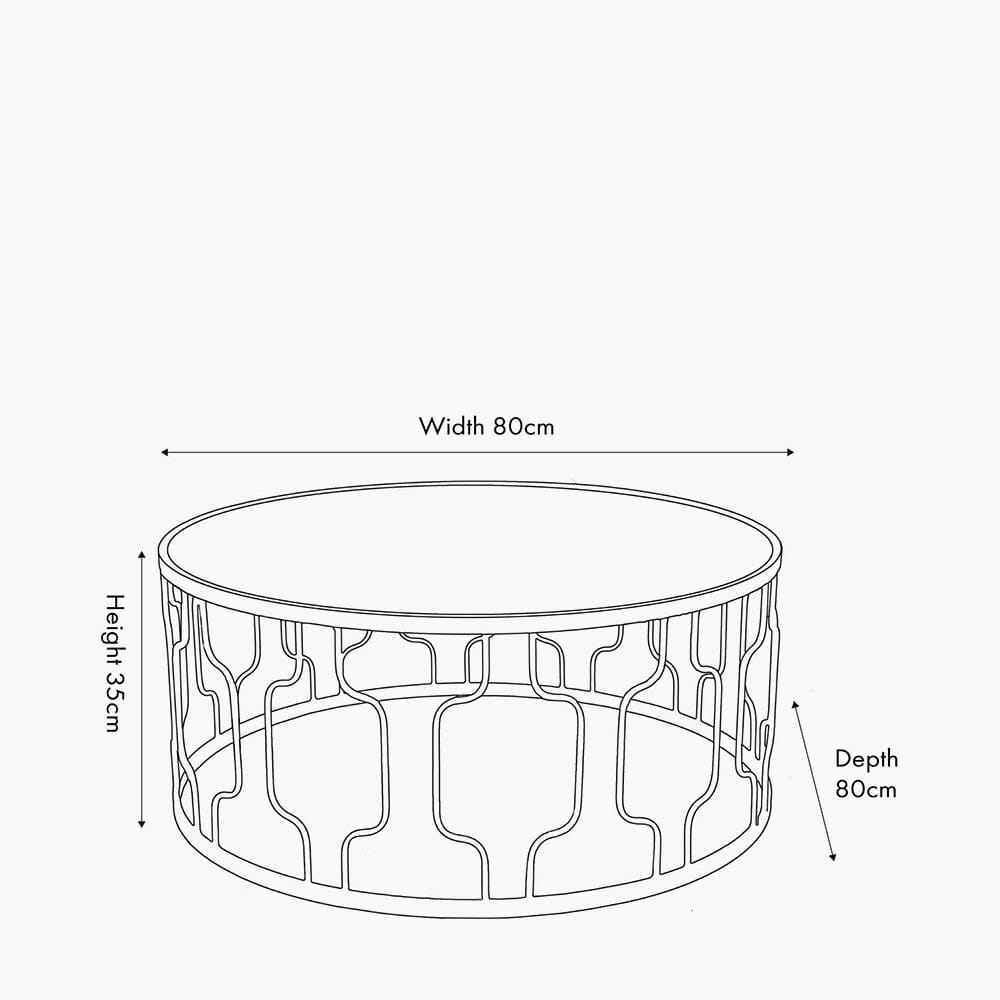 Black Metal Coffee Table with Mirrored Top