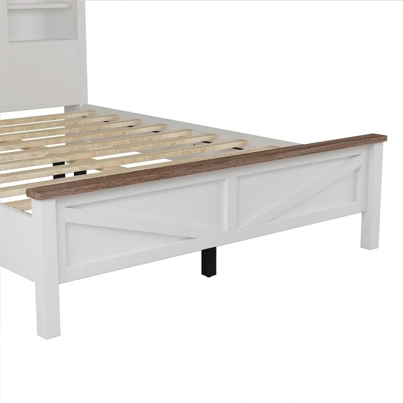 Bedroom Sets Full Size Platform Bed with Charging Station,Nightstand,Dresser(Set of 3)