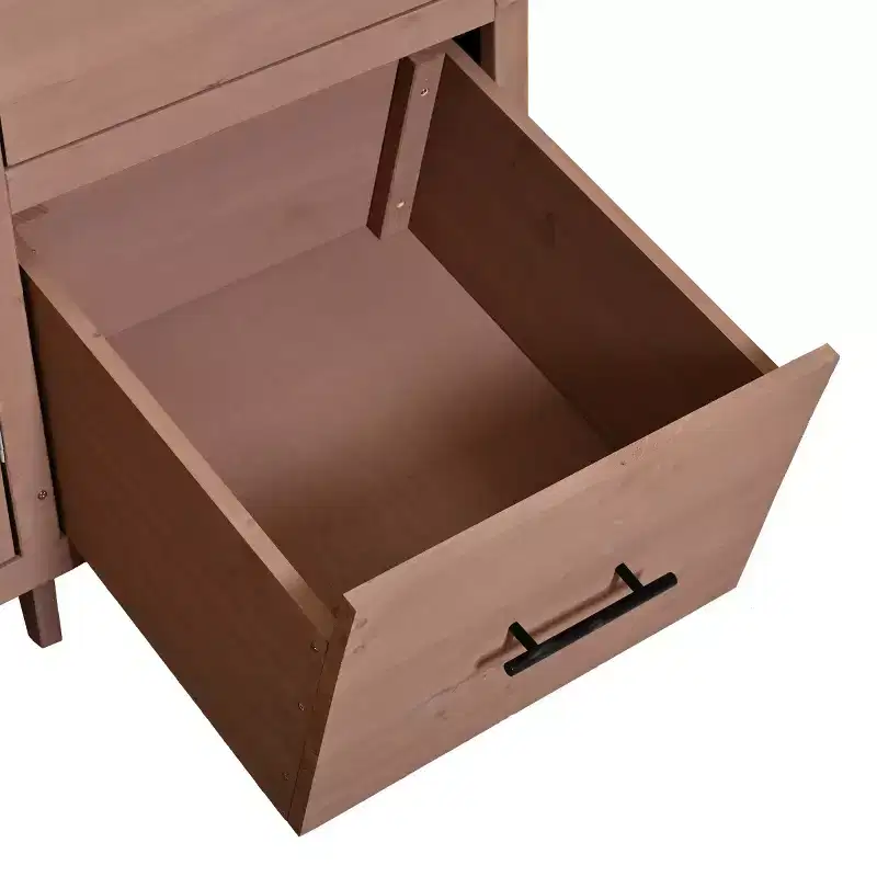 Farmhouse Potting Bench for Gardening, 65 Freestanding Garden Workstation with 6 Drawers, Cabinet, and Side Hook-Panipeachy