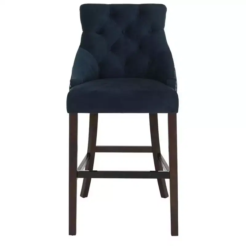 Tufted Wing Back Bar Stool