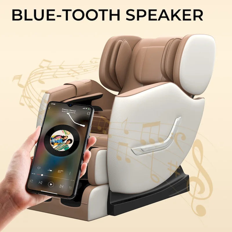 Full Body Massage Chair with Zero Gravity, Bluetooth Speaker & Foot Roller