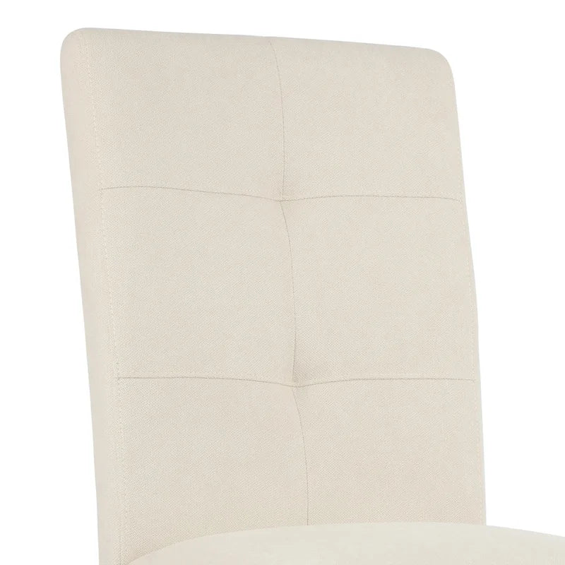 Upholstered Dining Chairs with Tufted High Back and Brushed Legs