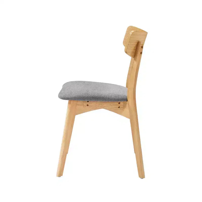 Set of 2 Mid-Century Modern Dining Chairs with Cushioned Seats