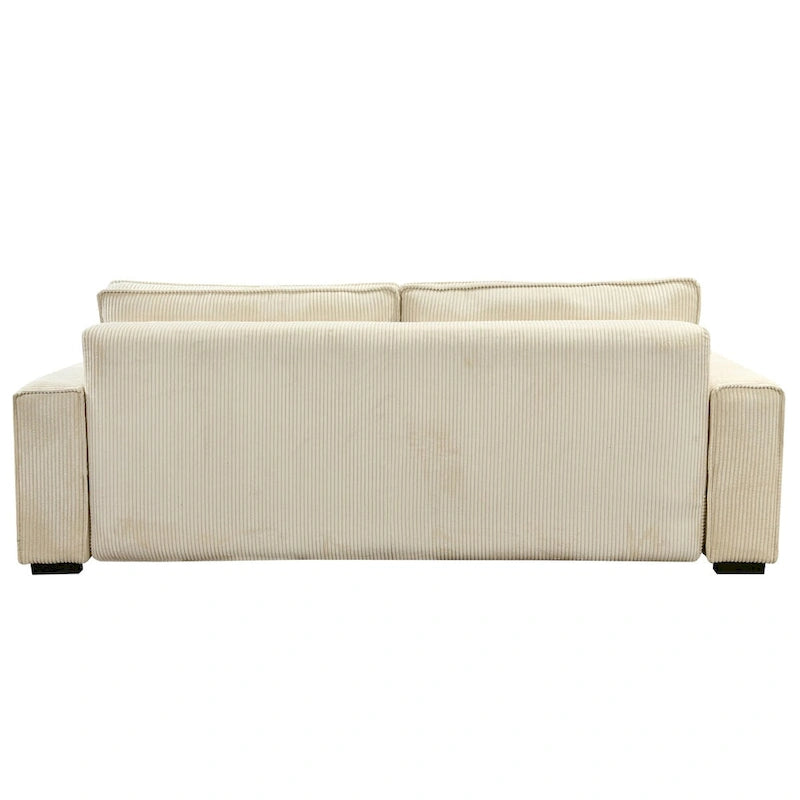 Pull-Out Sofa Bed with Storage – Light Green / Beige, Modern Style, Sinuous Spring, Seats 2
