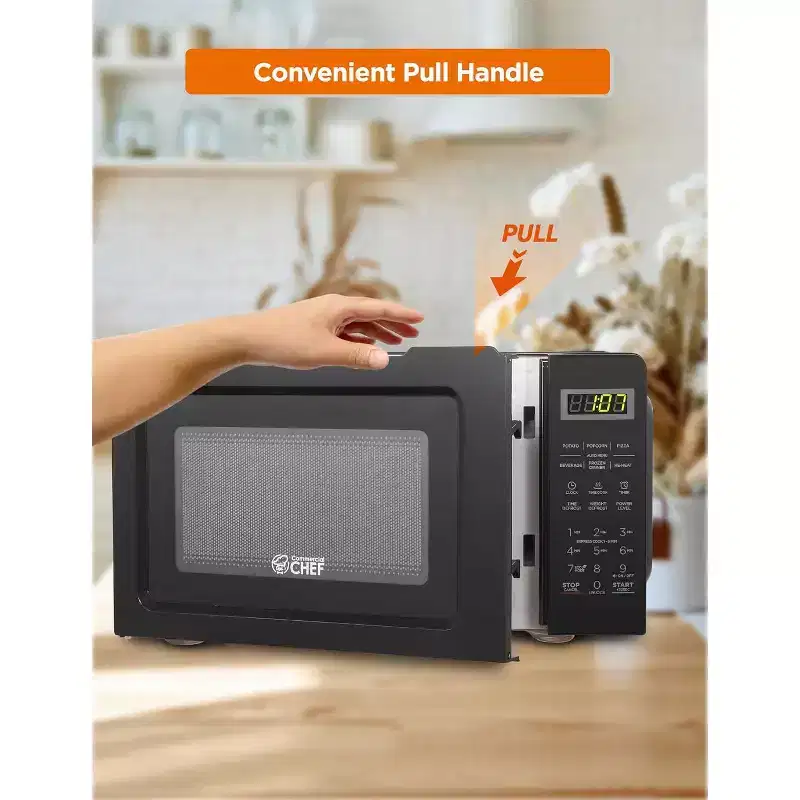 Commercial Chef 0.7 Cu. Ft. Countertop Microwave Oven, CHM770B, Black