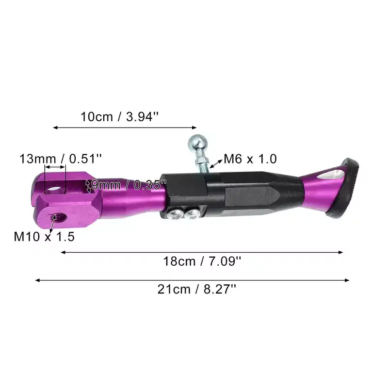 Unique Bargains Universal CNC Aluminum Alloy Adjustable Motorcycle Kickstand Side Support Stand Set