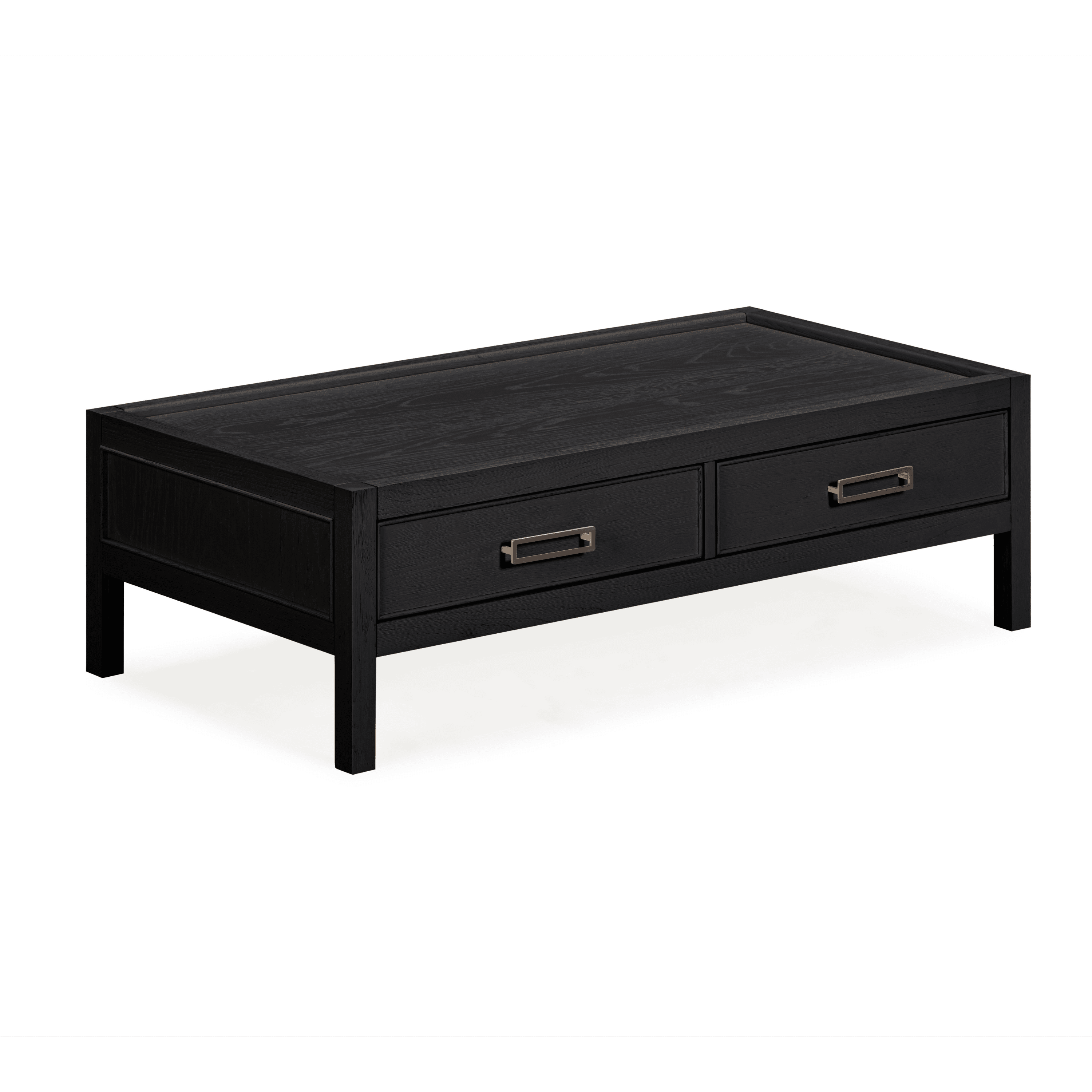Black Oak Veneer 2 Drawer Coffee Table