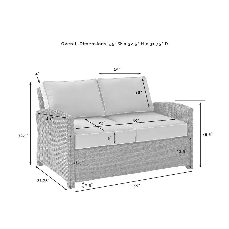 Bradenton 3pc Outdoor Wicker Seating Set - Crosley