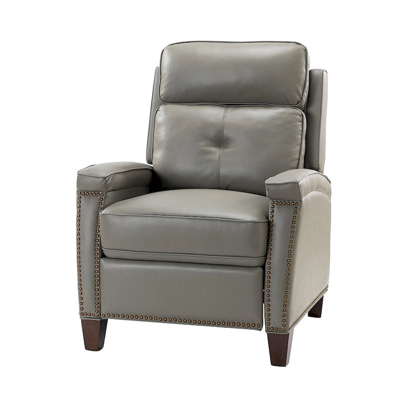 Mid-Century Modern Pushback Recliner with Nailhead Trim