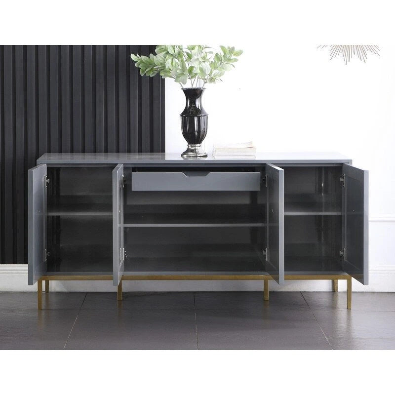 65 in. Lacquered 4-Door 1-Drawer Sideboard