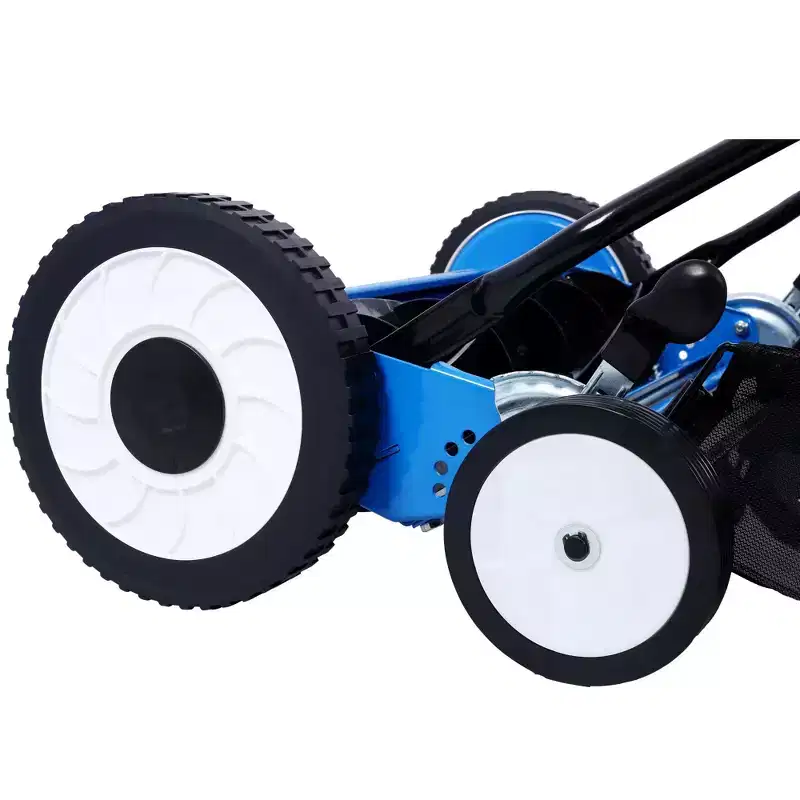 NAYSAYE Manual Lawn Mower Push Reel Grass Cutter Grass Trimmer Smooth Clean Mowing for Home Yard Garden, Blue, 27.2*18.9*10.6