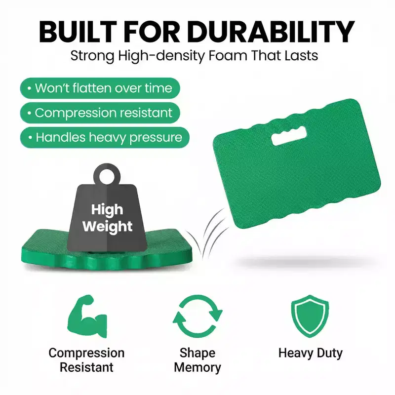 Thick Foam Kneeling Pad for Gardening Workout Soft Knee Cushion Mat for Gaden and Home, Set of 2 Large Green