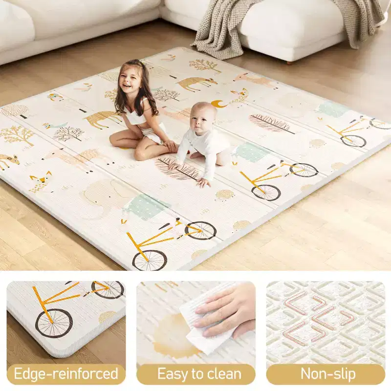 Baby Playpen with Mat 59 x 59 In, Indoor & Outdoor Activity Center, Safety Baby Fence