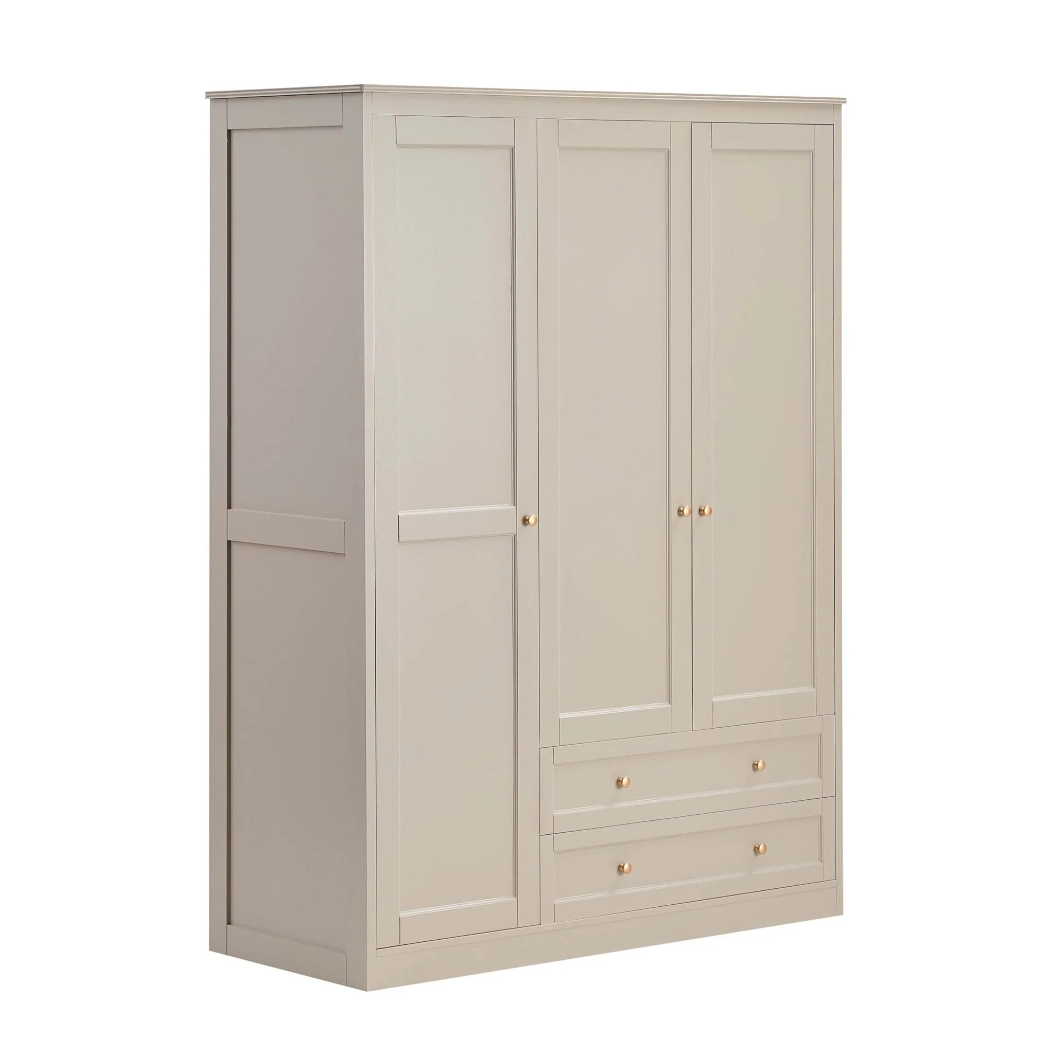 3 Door Wardrobe with Drawers - Taupe
