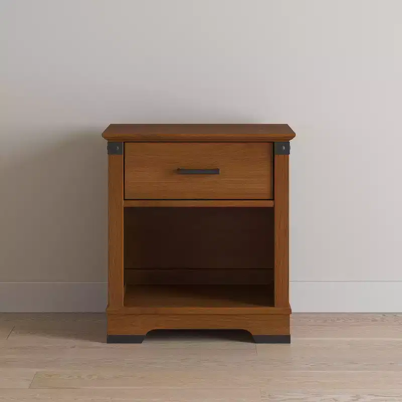 Child Craft Redmond 1 Drawer Nightstand for Nursery or Bedroom, Large Storage Drawer, Made of Sturdy Pinewood, Non-Toxic, Baby Safe Finish