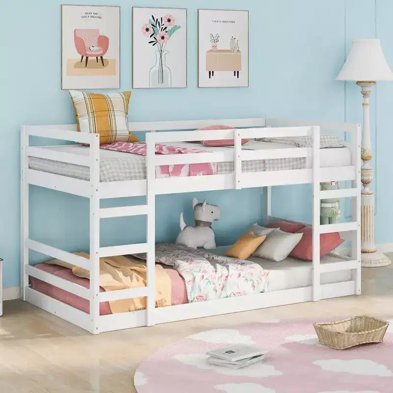Whisen Full Over Full Bunk Bed with Ladder, Solid Construction