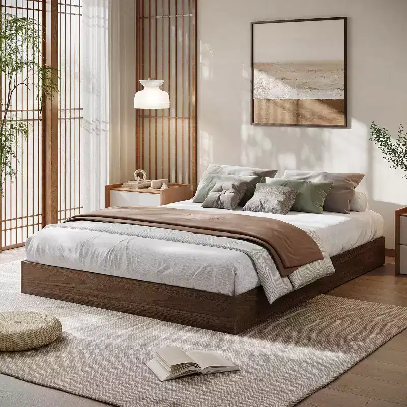 Platform Bed Frame with Wooden Slat Support, No Box Spring Needed, Easy Assembly