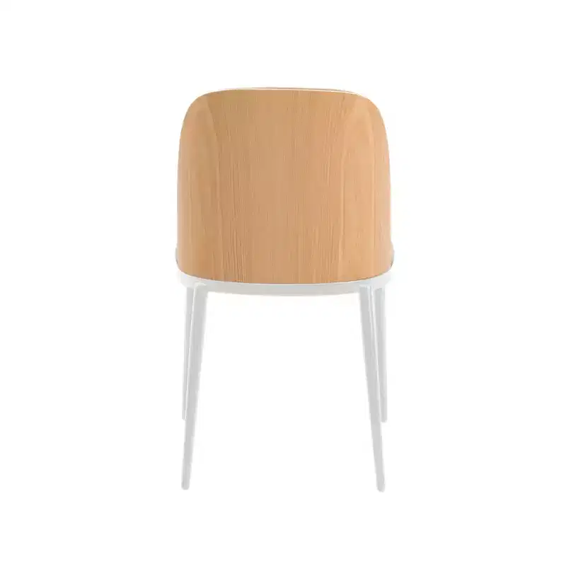 LeisureMod Tule Modern Dining Chair Set of 4 with PU Leather, Velvet, or Suede Seat and White Steel Frame  Kitchen, Dining Room, Home, Cafe, Seating