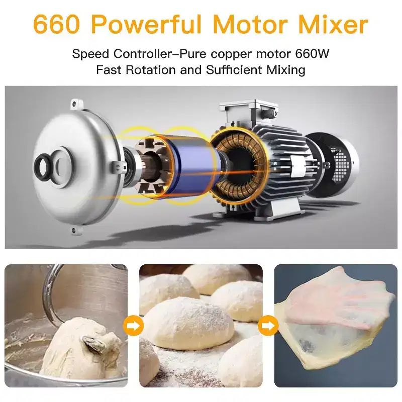 GustoWave 7.5 Qt Electric Stand Mixer, 10 Speed Food Mixer for Kitchen