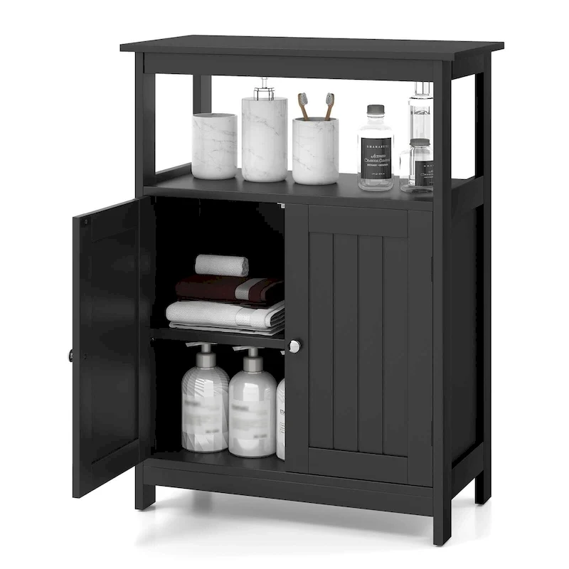 Bathroom Floor Cabinet Freestanding Storage Organizer with 2 - See Details
