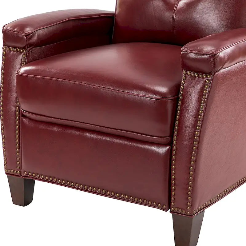 Mid-Century Modern Pushback Recliner with Nailhead Trim