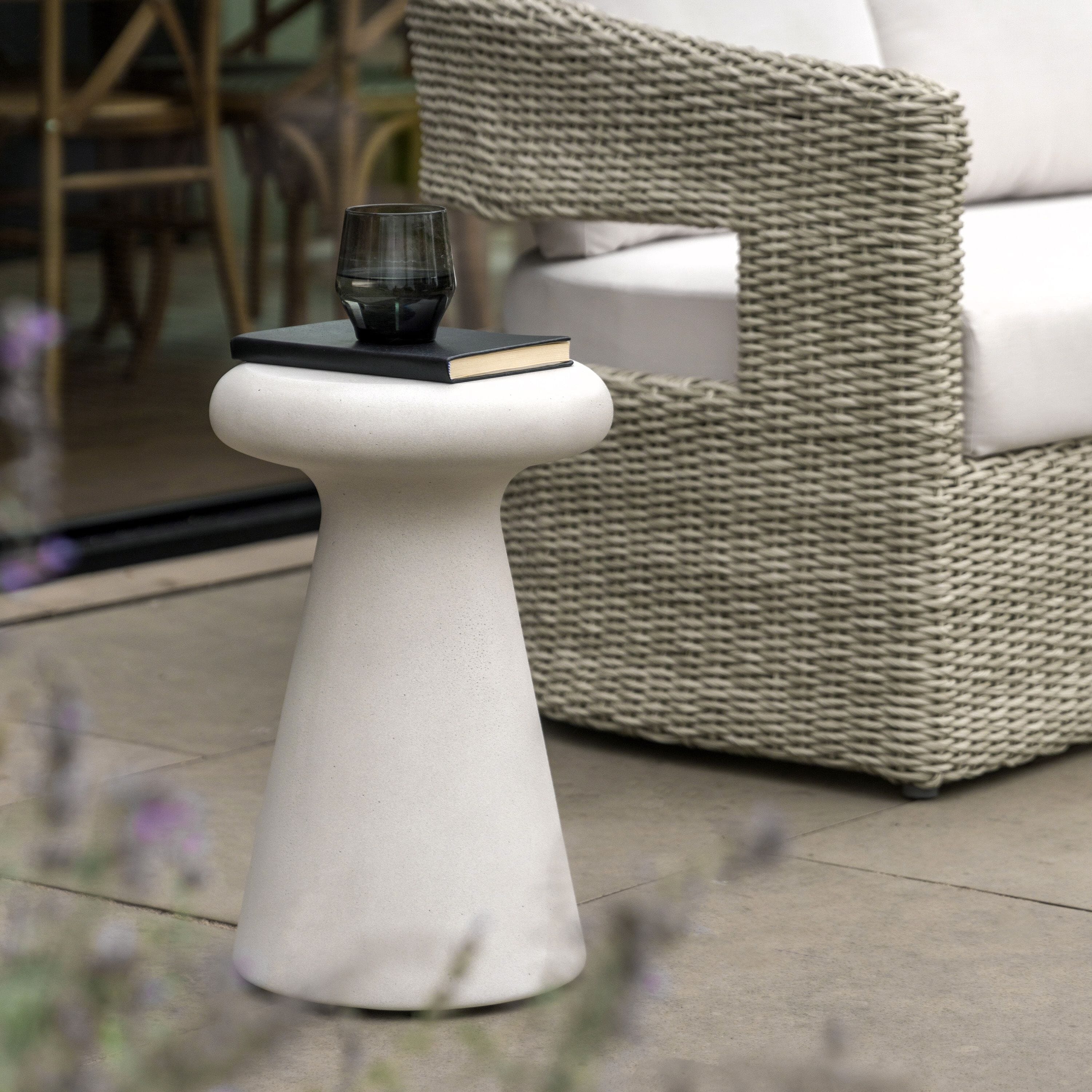 Stone Indoor/Outdoor Round Side Table