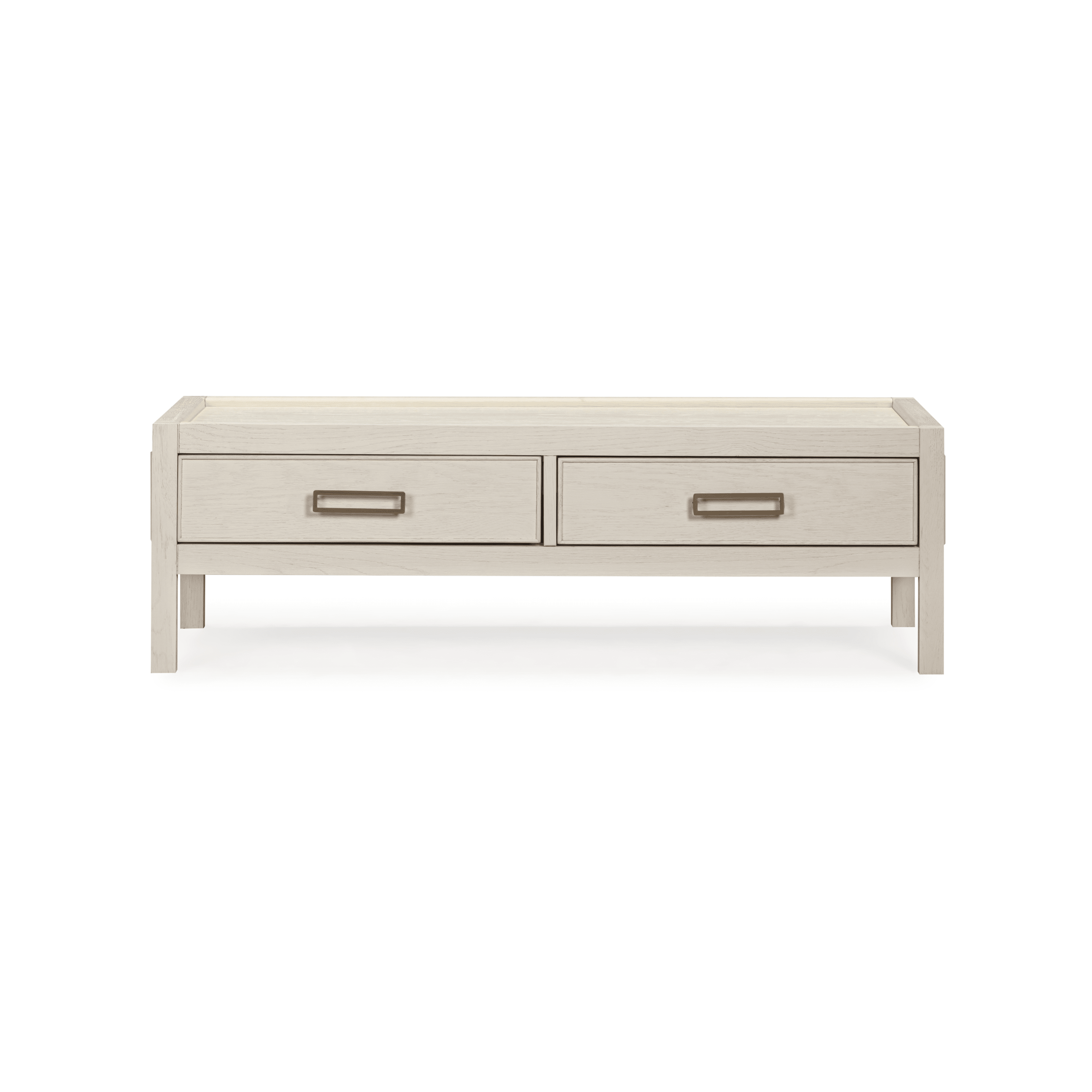 Cream Oak Veneer 2 Drawer Coffee Table