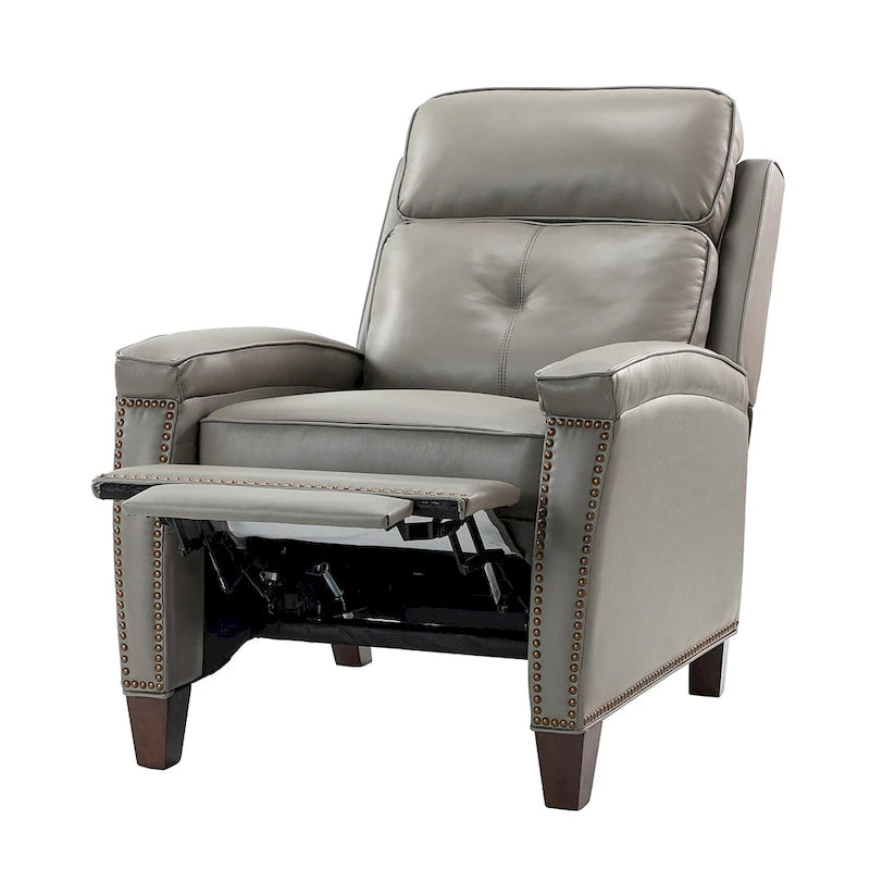 Mid-Century Modern Pushback Recliner with Nailhead Trim