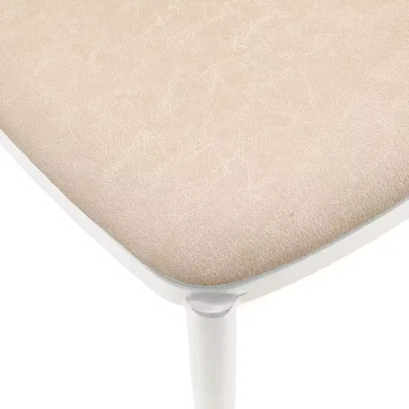 LeisureMod Tule Modern Dining Chair Set of 4 with PU Leather, Velvet, or Suede Seat and White Steel Frame  Kitchen, Dining Room, Home, Cafe, Seating