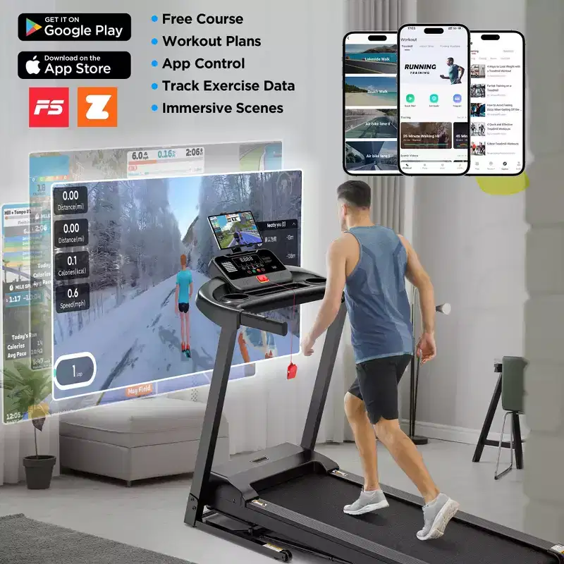3-in-1 Electric Foldable Treadmill with 9% Incline, Foldable Treadmills for Home/Office, 3 HP Quiet Walking Running Jogging Fitness Machine