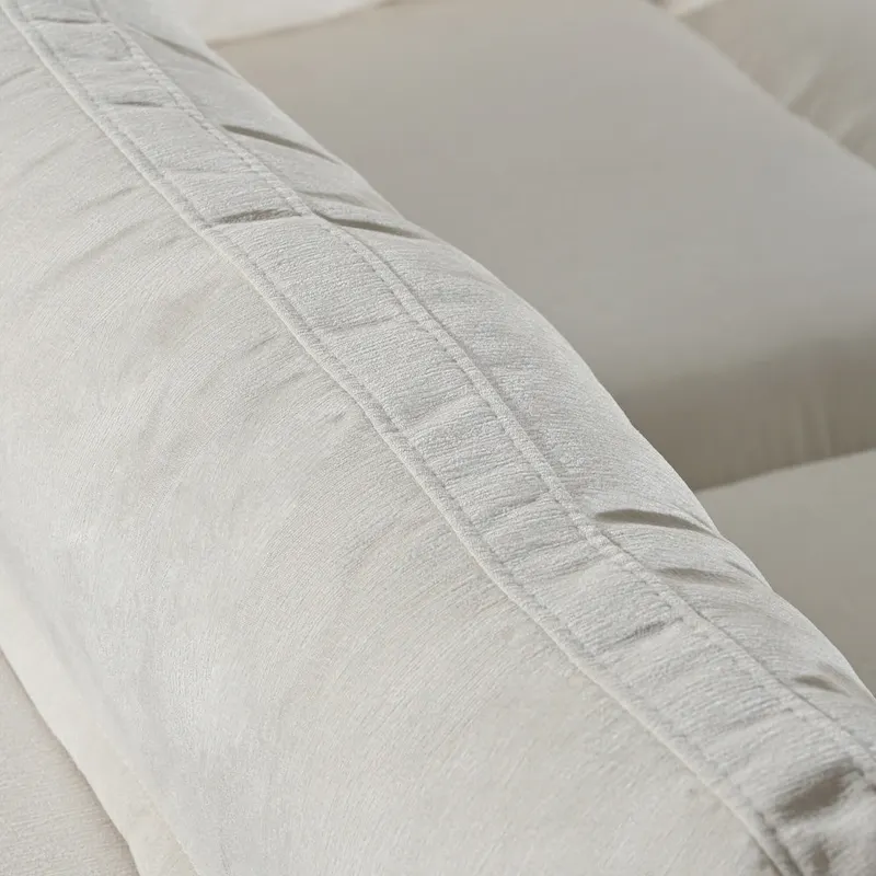 Beige Upholstered 4-Seater Modular Sectional Sofa with Wireless Charging