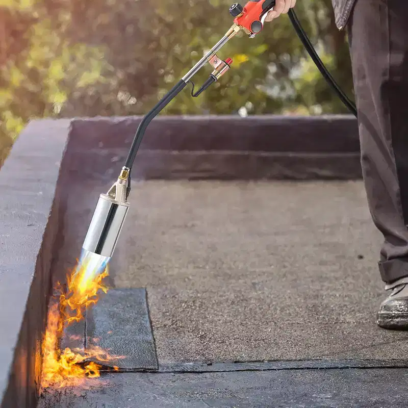 VEVOR Propane Torch Weed Burner, High Output 1,800,000 BTU with 10 ft Hose, Heavy Duty Blow Torch, Black&Silver