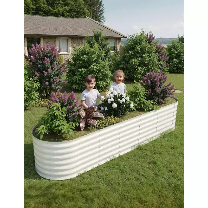 TRPOW 2 Pcs Raised Garden Beds Outdoor 8x2x2ft - Galvanized Steel Planter Box for Vegetables, Flowers, Rust-Resistant Garden Box