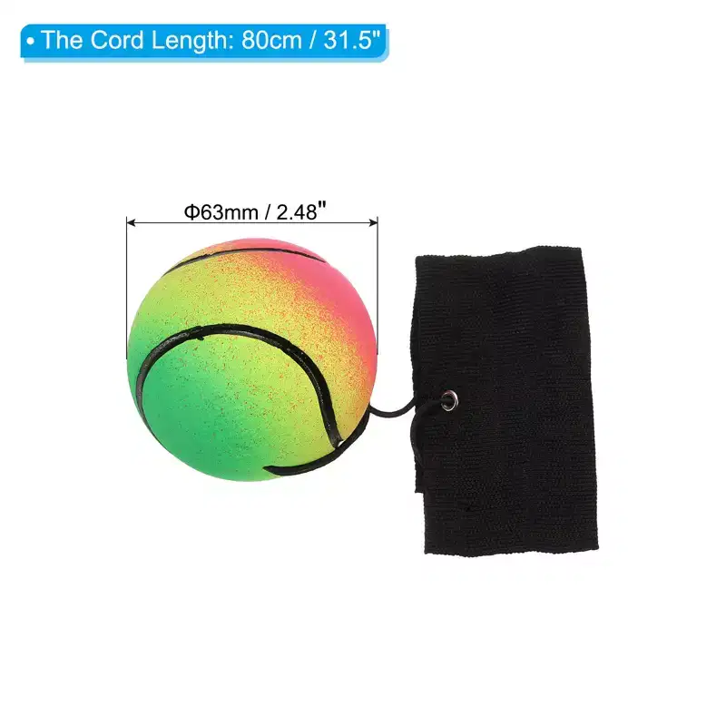 Unique Bargains Rubber Rebound Sports Wrist Ball with String for Exercise 12 Pcs Mixed Colors
