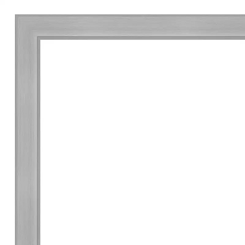 21 x 27 Non-Beveled Vista Brushed Nickel Narrow Wall Mirror - Amanti Art: Modern Rectangle, Includes Mounting Hardware