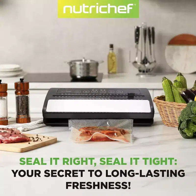 NutriChef Digital Food Vacuum Sealer System - Black