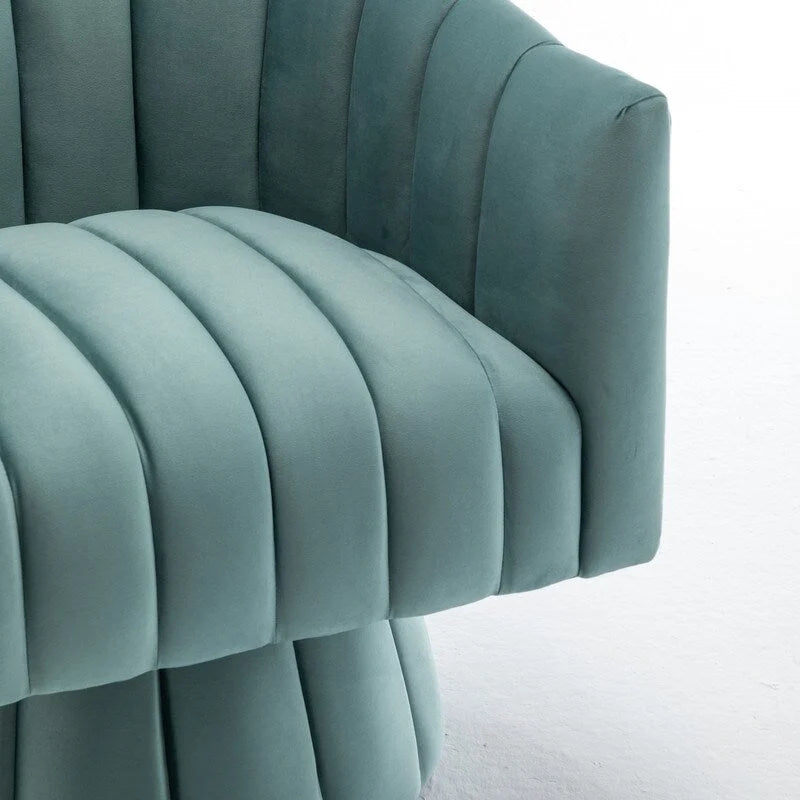 SEYNAR Modern Glam Velvet Upholstered Round 360 Degree Swivel Accent Barrel Chair Set of 2