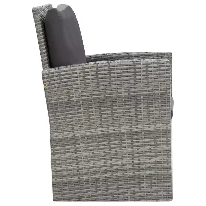 vidaXL Dining Set Grey PE rattan Large Removable Covers