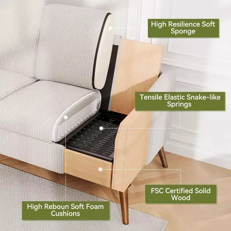 68-Inch 2-Seat Sofa with Removable Washable Covers