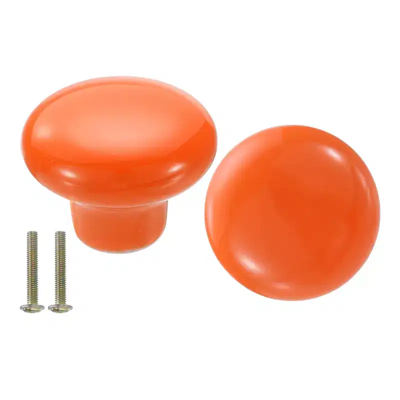 Unique Bargains Round Ceramic Drawer Knobs with Screw for Cupboard Wardrobe 2 Pcs