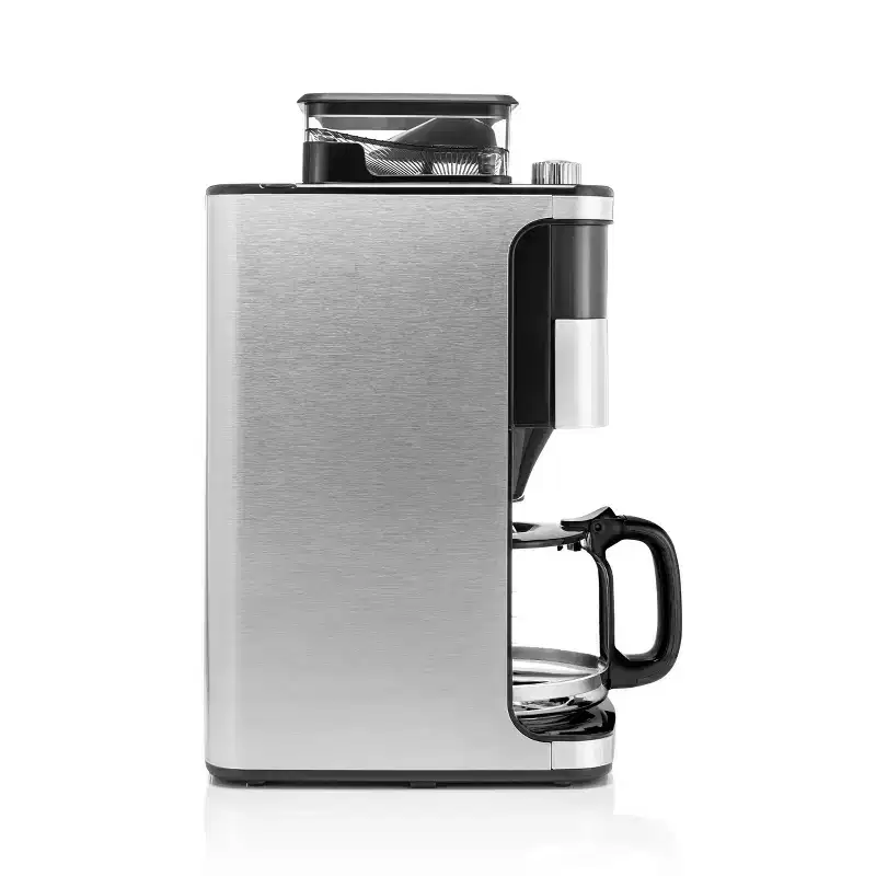 Melitta Aroma Fresh Plus 10c Drip Coffeemaker with Coffee Grinder: Stainless Steel, Digital Display, Automatic Shut-Off