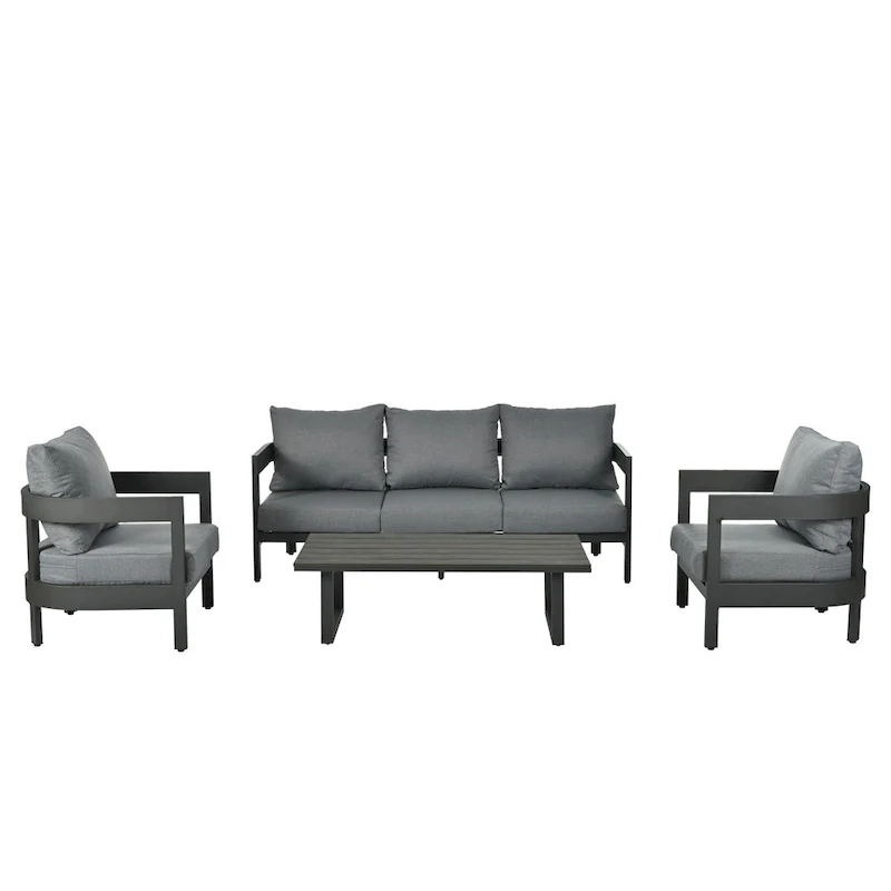 4-Piece Outdoor Seating Set with Thick Cushions