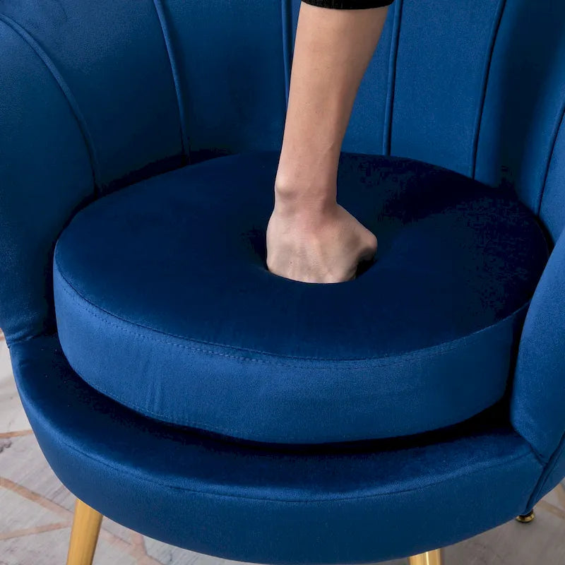 HOMCOM Elegant Velvet Fabric Accent Chair/Leisure Club Chair with Gold Metal Legs for Living Room - 29.5 x 24.75 x 28.75