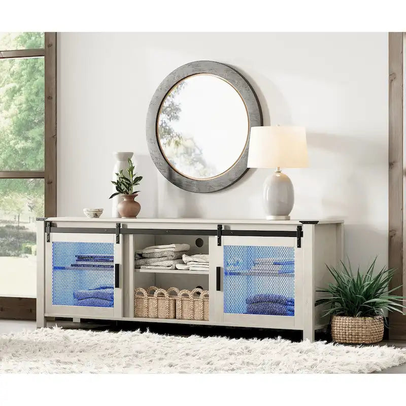 3-Sided Glass Electric Fireplace Insert – Gray & Blue Light / Black, Freestanding or Insert, 18 or 36 Inch