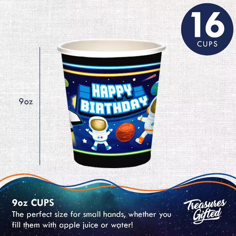 Treasures Gifted Outer Space Party Supplies Tableware Classic Set for 16 Guests