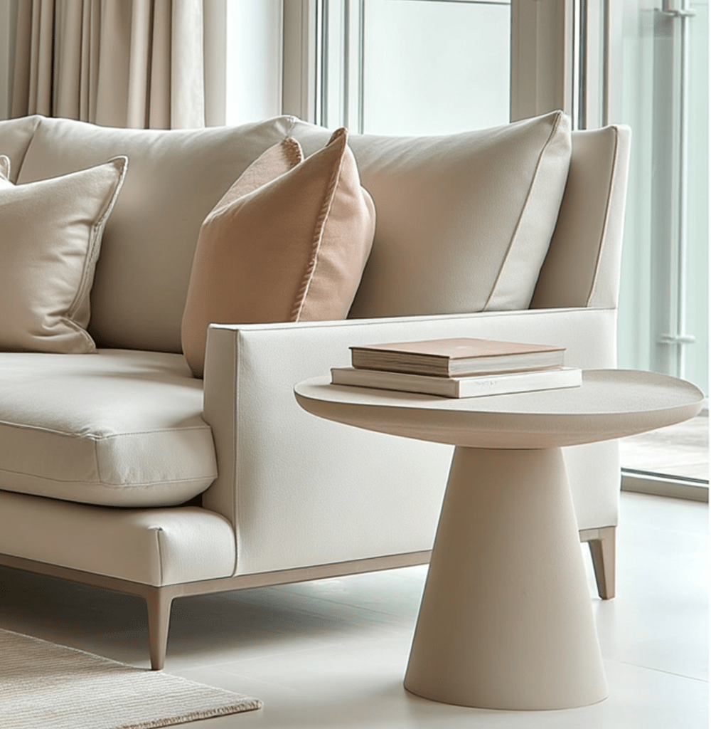 Cream Round Side Table