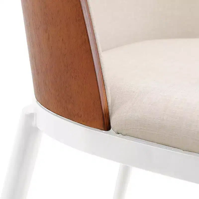 LeisureMod Tule Modern Dining Chair Set of 4 with PU Leather, Velvet, or Suede Seat and White Steel Frame  Kitchen, Dining Room, Home, Cafe, Seating