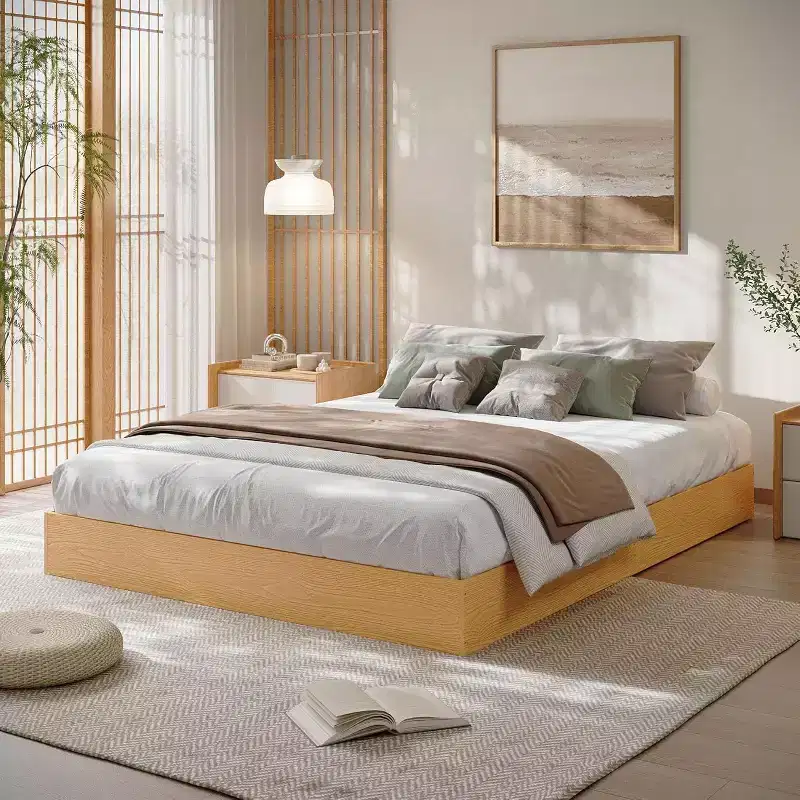 Platform Bed Frame with Wooden Slat Support, No Box Spring Needed, Easy Assembly